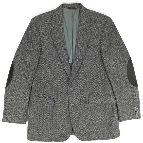 Vintage Haggar Gray Tweed Blazer Sport Coat Sz 40R - Picture 1 of 14